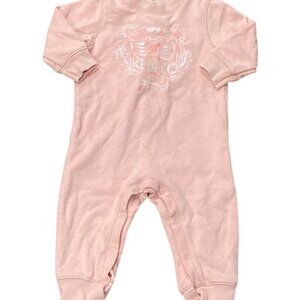 KENZO PARIS Pink Embroidered Tiger Print Romper / Sleeper - 12 months